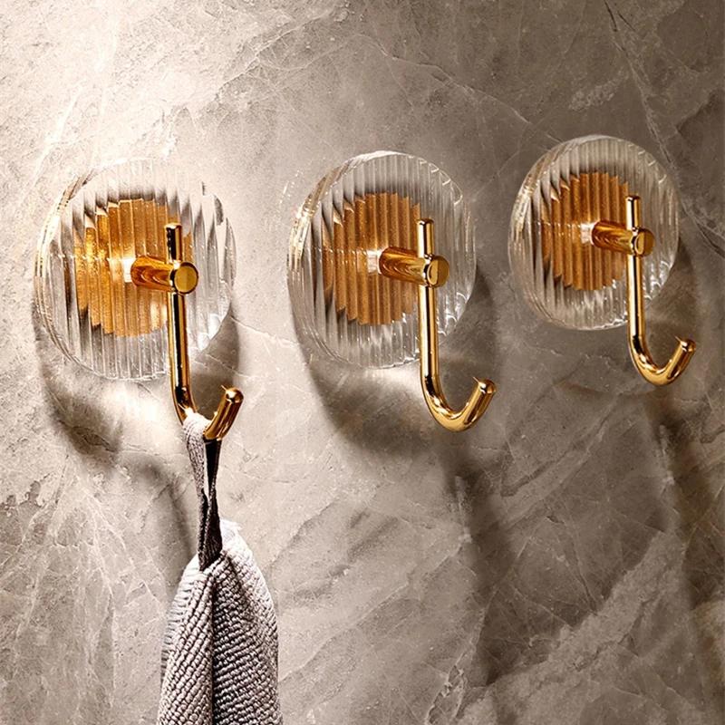 Acryl Wandhaken Badezimmer Selbstklebender Handtuchhaken Kein Bohren Wandmontierter Handtuchhalter Türhaken für Mantel Schlüssel Heimdeko