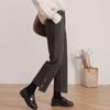 Woolen Wide-leg Pants Women's Spring and Autumn Semi-elastic Waist Pants Straight-leg Suit Pants Outer Pants