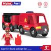 Mykafu Sound & Light Firefighting Toy with Wooden Track Scene for Kids