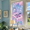 Folie de intimitate pentru geamuri Sticlă colorată Floare Fluture Autocolant decorativ pentru geam Control termic Fără adeziv Static Geam static pentru casă Baie Bucătărie