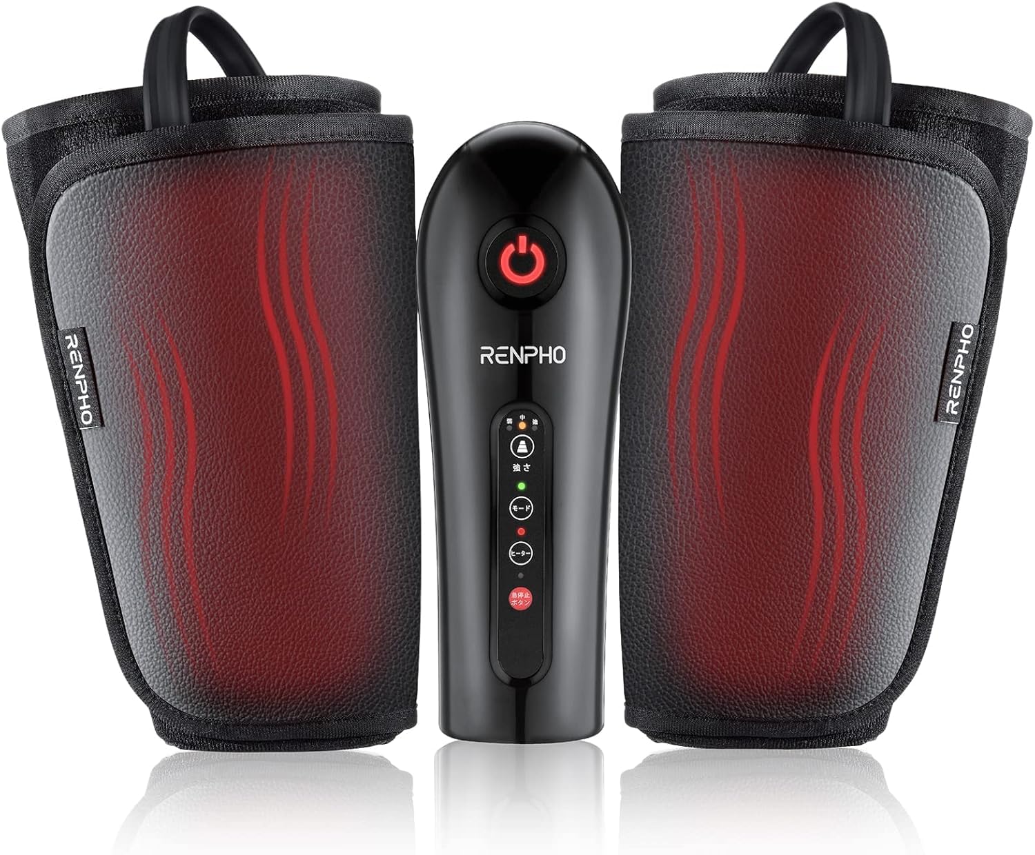 RENPHO Heated Calf Air Massager [Medical Device Certified] 3D Leg Massager Calf Massager Foot Massager Heater Function 20-Minute Timer Air Leg Massage