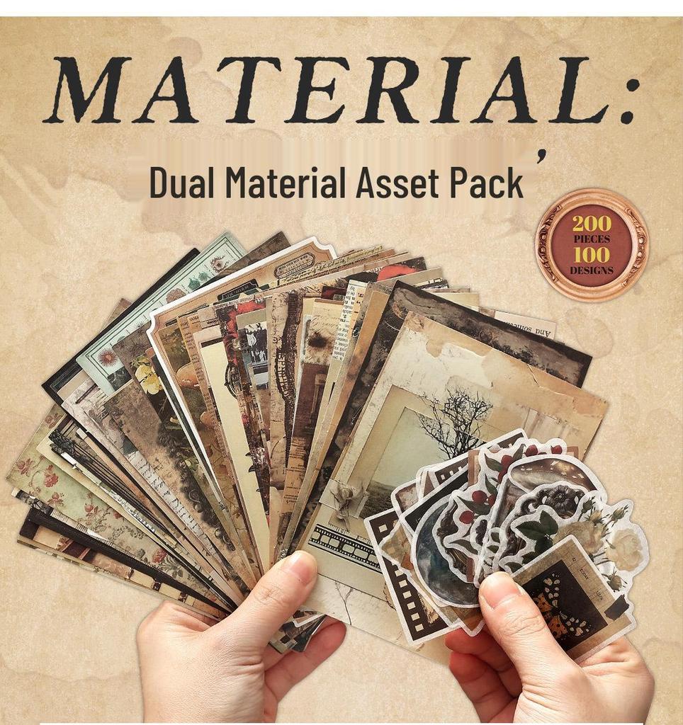 Infeel.Me Time Collection: Retro Pattern Journal Stickers - 200 Sheets Pack