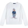 Polo Bluza z polaru z okrągłym dekoltem i wzorem misia Damska Bluza Biała 211769528-001