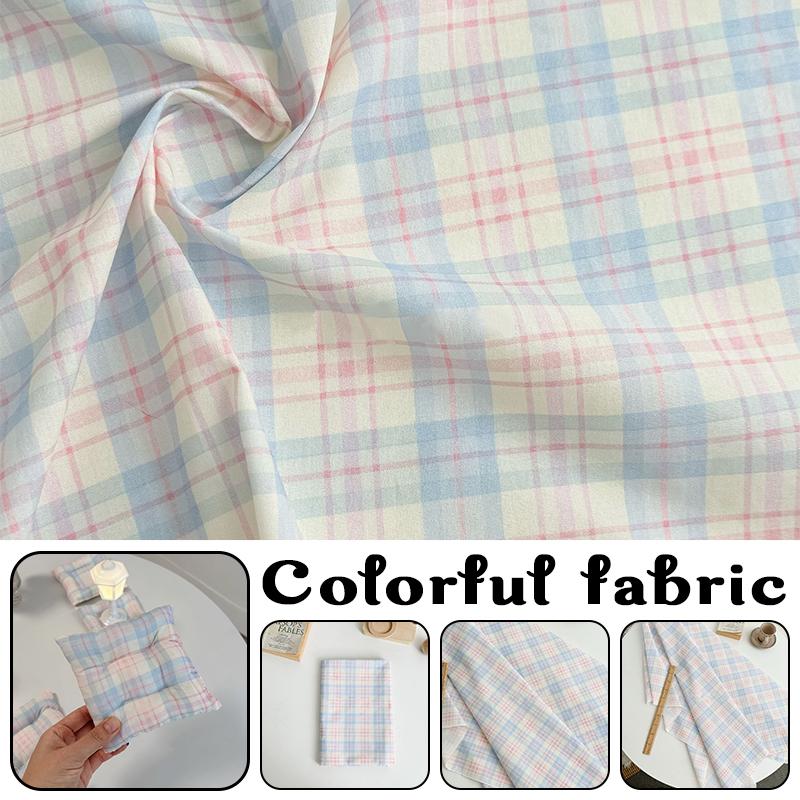 Cotton Checkered Fabric Clothing Home Wear Pajamas Cloth Bag Material Linen Plaid Striped Yarn-Dyed Cotton Fabric Tablecloth