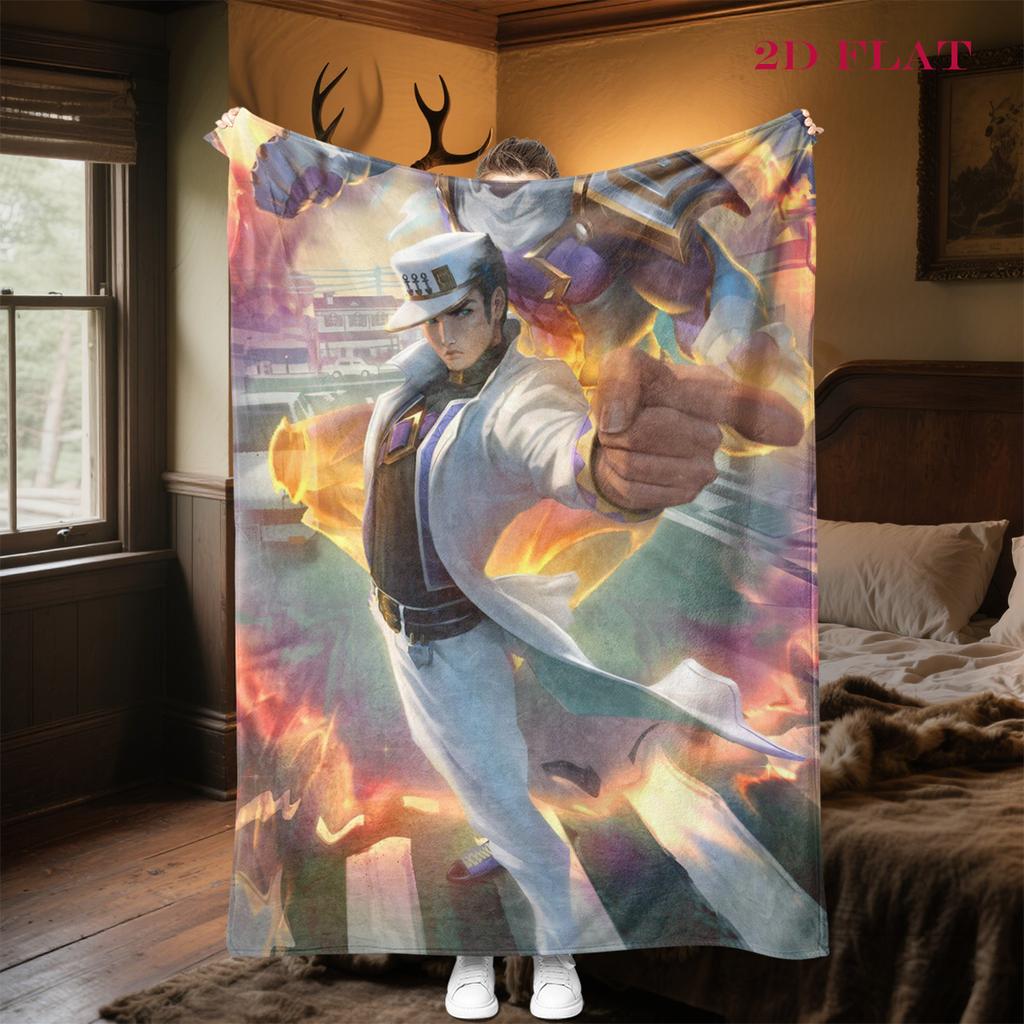 Jojo's Bizarre Adventure: Diamond Unbreakable blanket blanket Suitable for all seasons Digital printing bedroom Machine washable