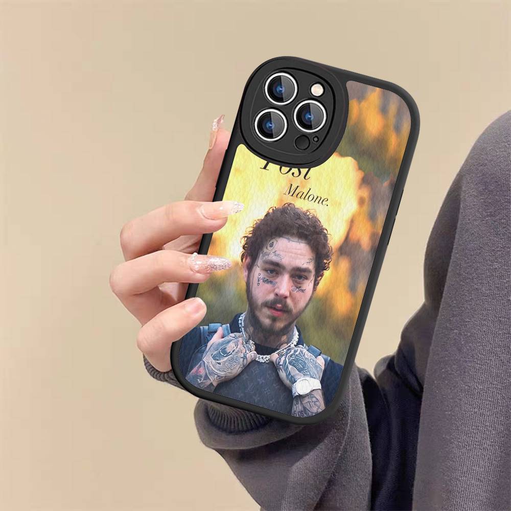 

P-post M-Malones singer For iPhone 16 15 14 16E 13 12 11 Pro Max Plus Phone Leather Case iPhone 14 plus