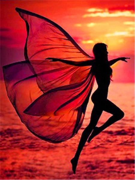 

5D DIY Алмазная картина Полная дрель Квадратная девушка Фотографии Стразы Алмазная вышивка Портретная мозаика Настенное искусство Full Round 20X30CM фиолетовый