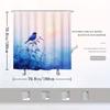 1pc Artistic Polyester Shower Curtain with Bird and Sunset Design, Woven Fabric, Includes 12 Hooks, Machine Washable