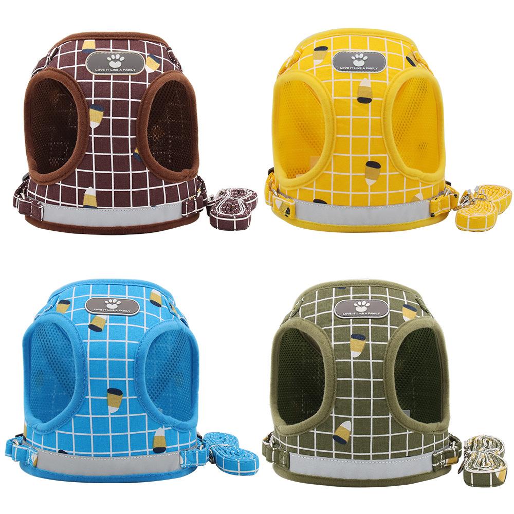 Cat Vest Harness Small Dog Harness for Walking Pet Puppy Mesh Harness with Reflective Strap Step In Adjustable Harness for Cats