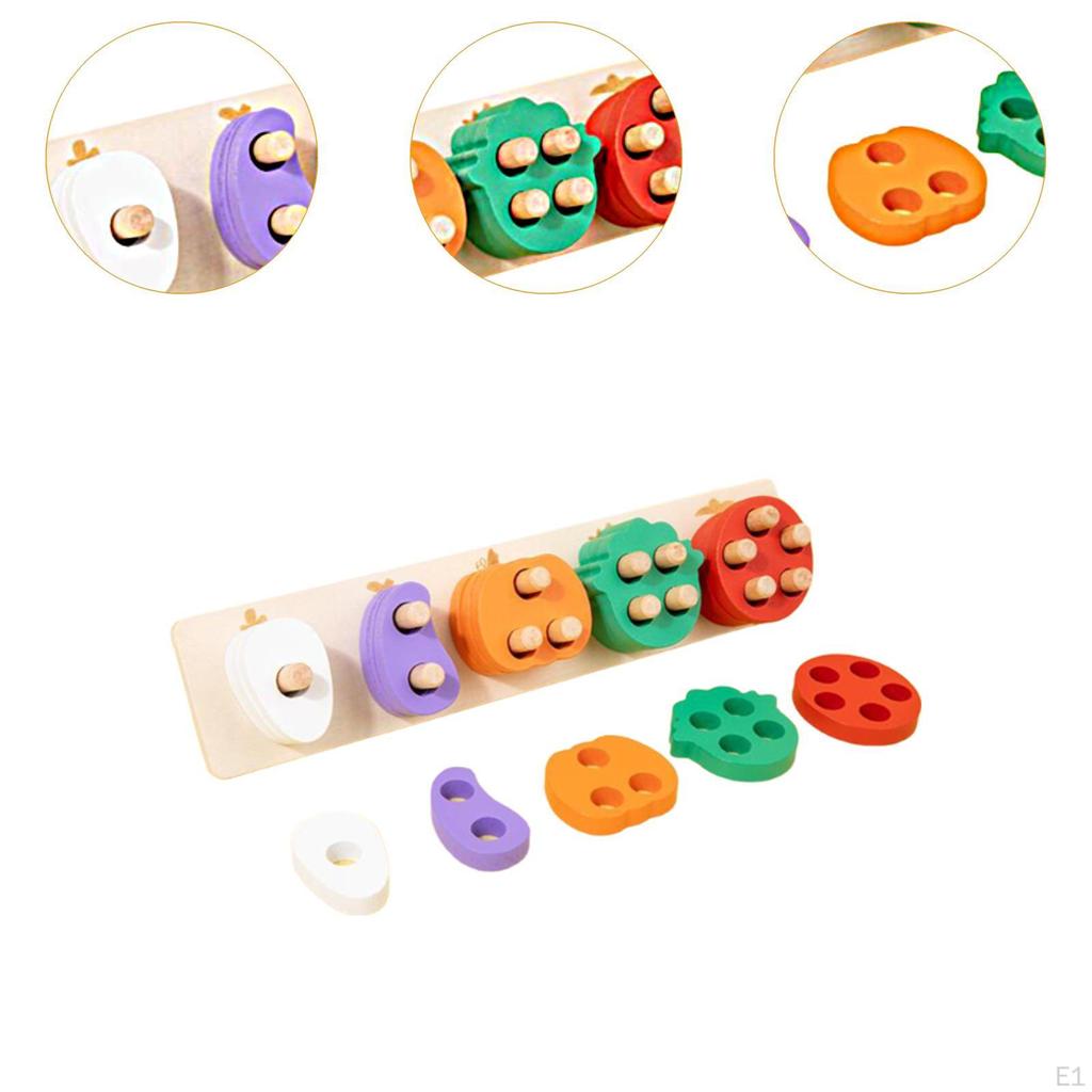 Montessori Wooden Shape Sorter, Stack and Sort Board, Educational Matching Toy for