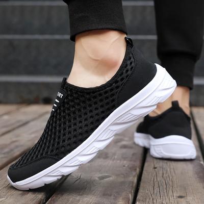 Herren-Sneakers, Sommermode, Mesh, Wanderschuhe mit atmungsaktiven Outdoor-Schuhen, leichte Kapuze, lässige Tennis-Sneakers in großer Größe