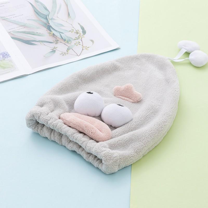 Kids Microfiber Hair Drying Hat Girls - Soft Coral Fleece Towel Cap Quick Dry Absorbent Hooded Wrap Bath Time 32 cm x 27 cm