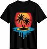 Tropical Sunset Palm Trees Island T-shirt
