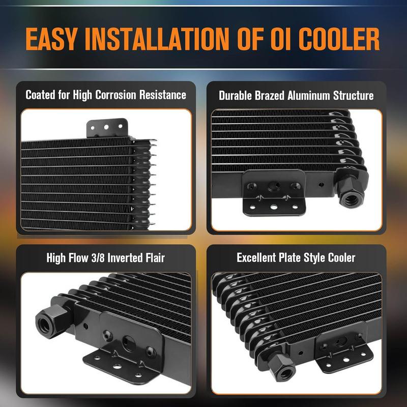 40k Transmission Oil Cooler LPD47391, Compatible with Duty 40,000 GVW Max Low Pressure Drop Trans Cooler with Mounting Hardware