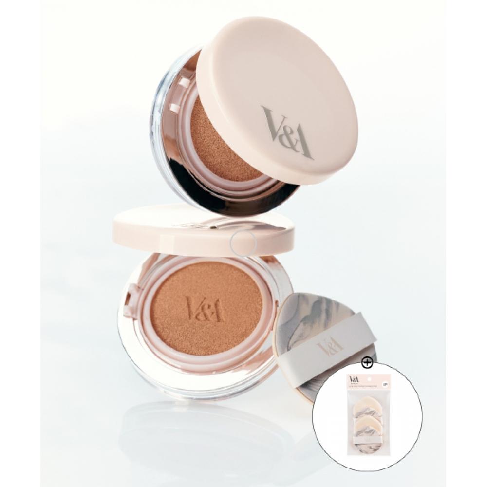 

V A beAuty Long weAr Cushion foundAtion rAdiAnt originAl Item+refill + 4 Puffs Free 02 neutral beige