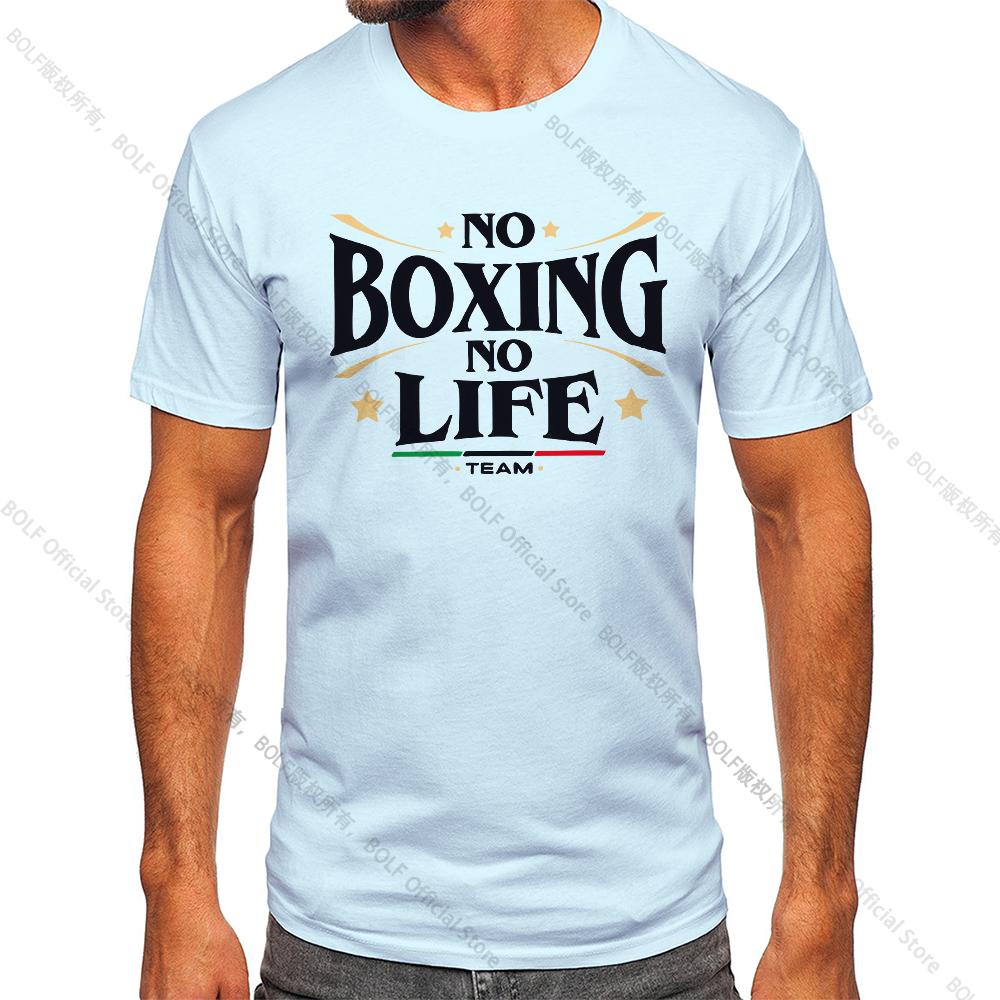 No Boxing No Life Gym Printed Vintage Men T-shirt Sport 100% Cotton Classic Tees for Men Women Sportswear Tops