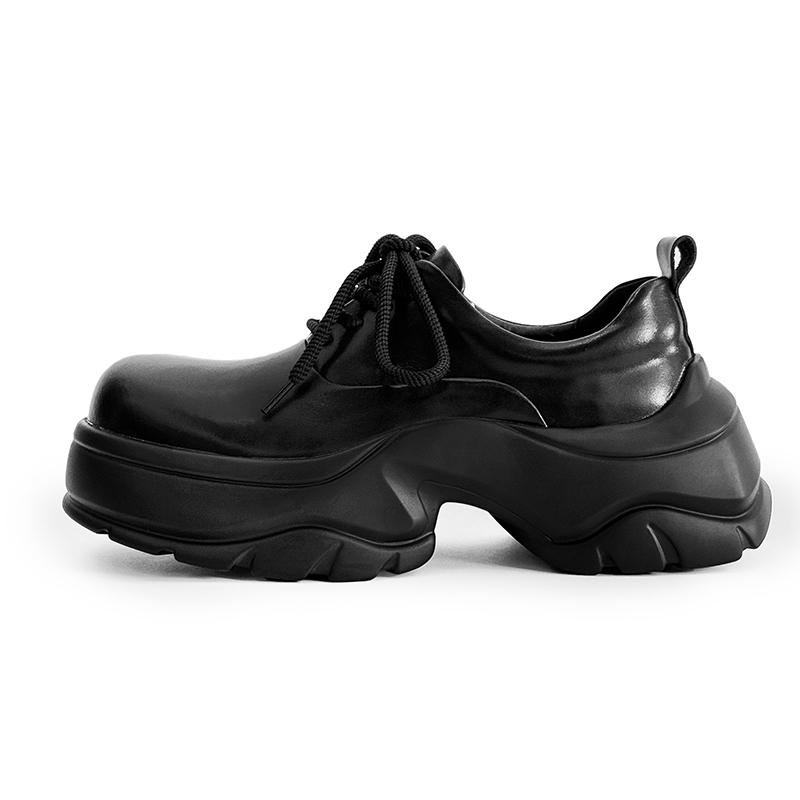 

Black New Trendy Men s Shoes Thick bottom height increasing design style Party Outdoor street Daily quality shoes Hot 45 чёрный