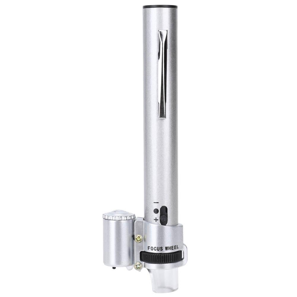100X Pen Type Adjustable Focusing Portable LED Microscope Mini Magnifier Magnifying Tool
