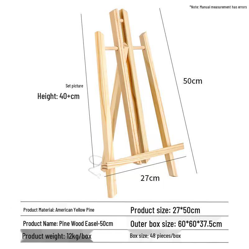 Portable Foldable Solid Wood Art Student Easel: Desktop Drawing Board and Artwork Display Stand