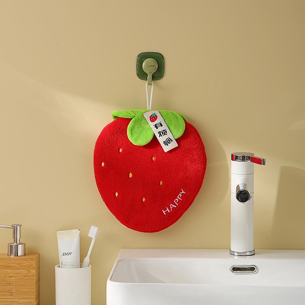 Fruit Hand Towel Kitchen Absorbent Cleaning Cloth Soft Bath Hanging Towels Kids Bathroom Flower Hand Cloth Home Supplies