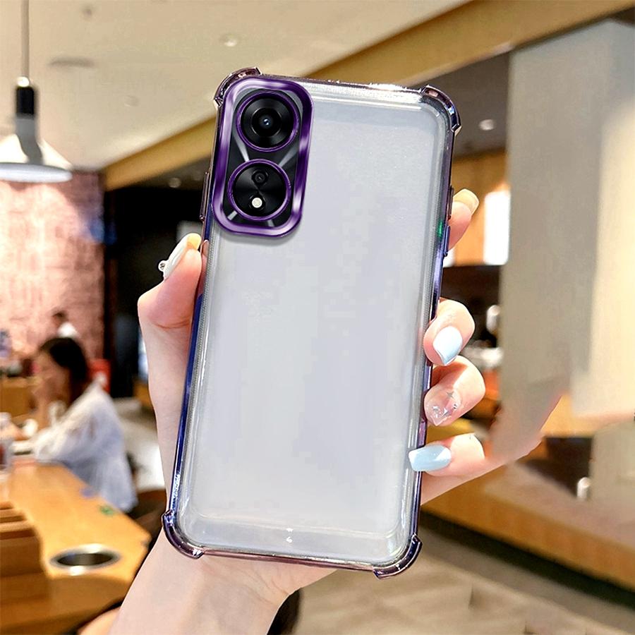 Stoßfeste Linsenhülle für OPPO A98 5G A79 A31 A38 A18 A53 A15 A76 A96 A52 A72 A57 A77 A78 A16 A17 A74 A54 Beschichtete Silikonhülle