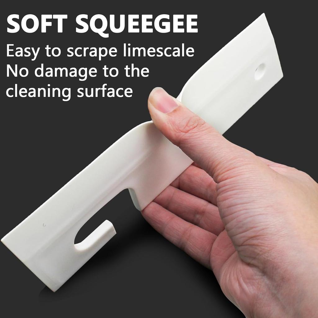 2 Pcs 7.68" Silicone Squeegee White Soft Water Scraper Cleaner Hanging Hole Car Window Blade Flexible Waterblade Cleaner Tool for Shower Doors Mirror