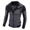 Men's Color Block Double Zipper Slim Fit Hoodie