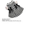 Yousheng Dog Dress Round Neck Lace Patchwork Fake Pearls Decor Plaid Print Pet Dog Cat Princess Dress Daily Wear