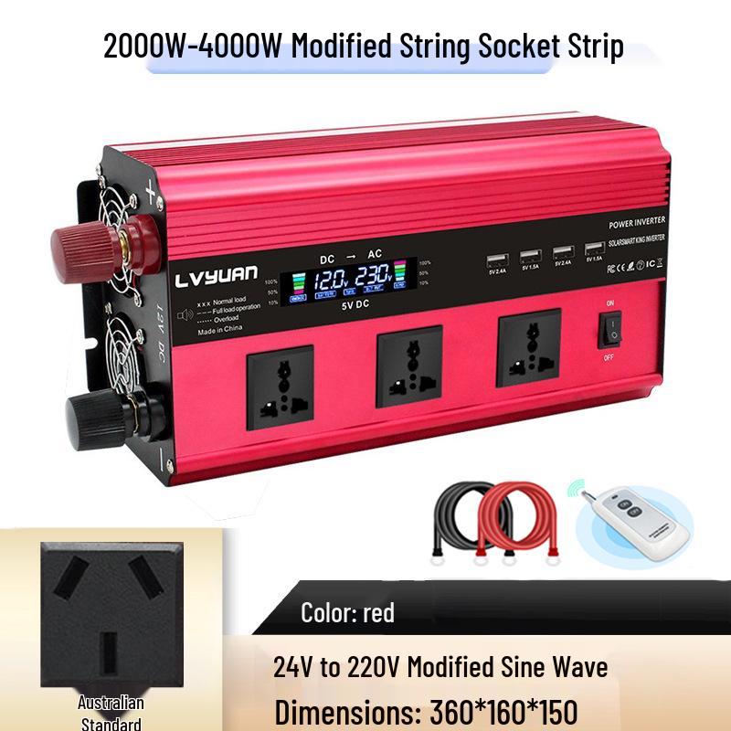 

Luyuan 4000W Dual Voltage Car Inverter 12V/24V to 110V/220V