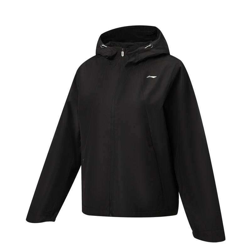 Li-Ning Lightweight Running Long Sleeve Hooded Sports Windbreaker Women outerwear Black AFDW104-8 2XL