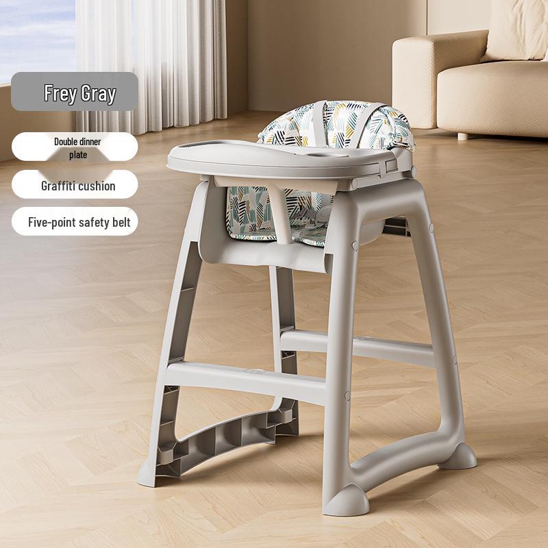 Multifunktionaler Verstellbarer Baby-Essstuhl mit Doppelschicht-Tablett: Faltbar und geeignet zum Sitzen oder Liegen
