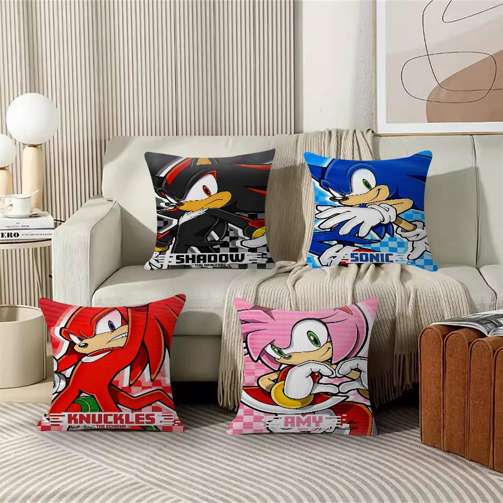 PC Classic Anime SSonic Characters Pillow Cushion Cover Pillowcase Living Room Sofa Home Decor Customized