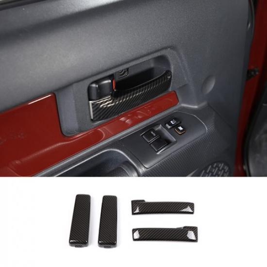 ABS Carbon Fiber Inner Door Handle Frame Cover Trim for Toyota FJ Curiser 07-21