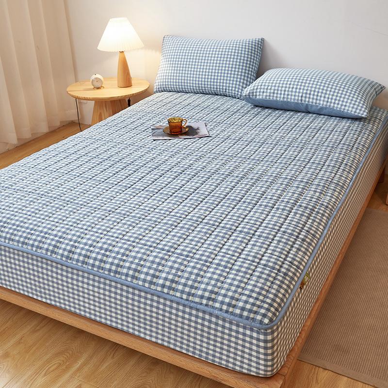 Cotton Washed Cotton Folder Cotton Bed Hat Mattress Bed Cover Fixed Non-slip Cover Protective Cover Full Package Dust Cover