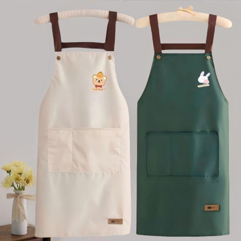 Waterproof and Oil-resistant Apron, Household Kitchen Work Clothes Apron