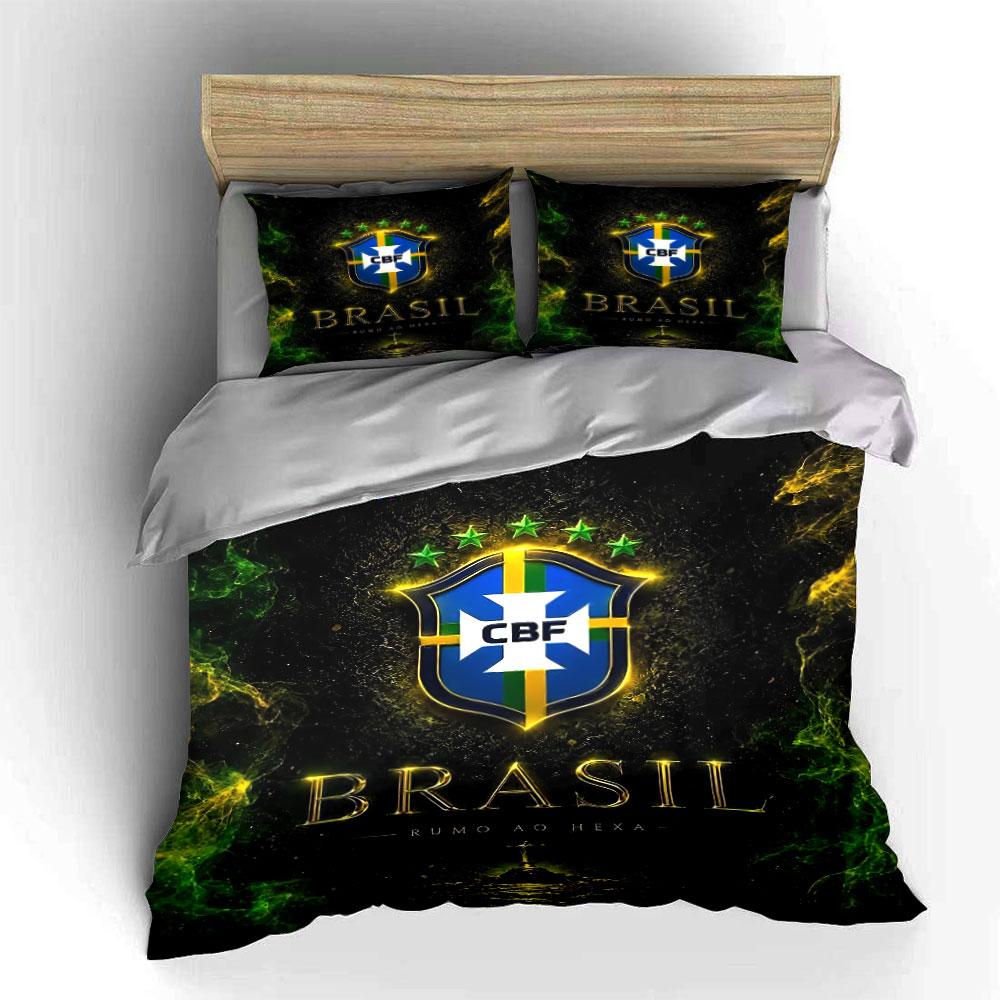 "Brazil CBF Bedding Set" Bedding Duvet Cover Set Duvet Cover Pillowcases (1 * Duvet Cover 2 * Pillowcases, without duvet insert)