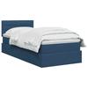 LED Storage Bed with Mattress Blue 100 X 200 Cm Fabric