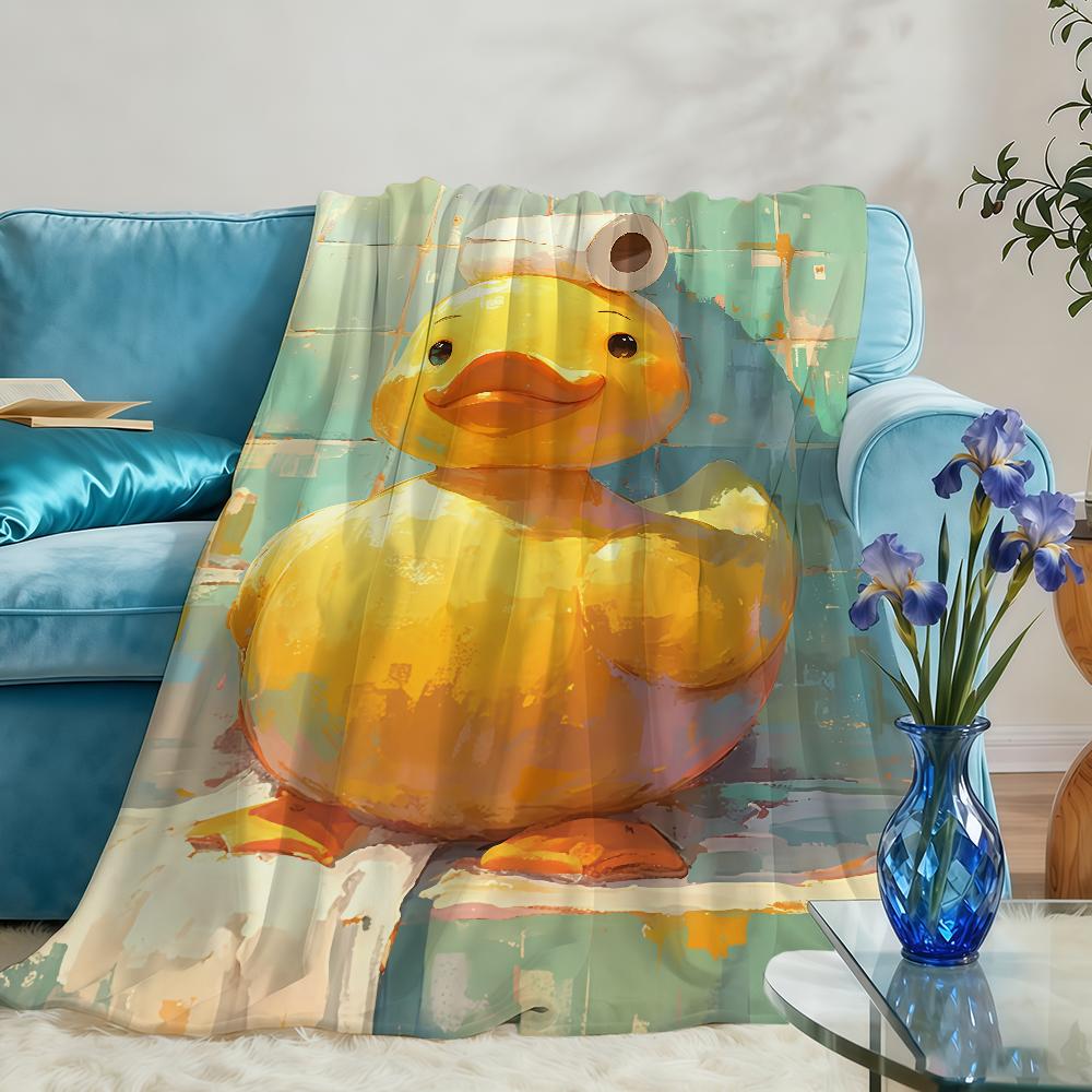 Duckling With Toilet Paper Hat Blanket Throw Super Cosy Plush Living Room Sofa Couch Childish Birthday Gifts