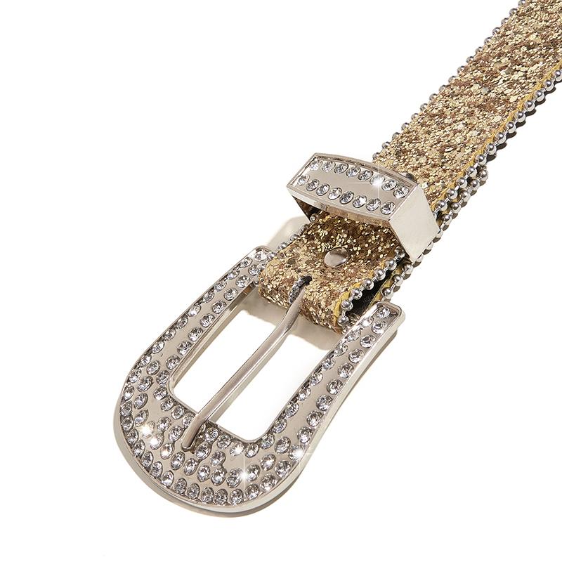 Shinning For  Belts Women Pu Leather Strap For  Belts Western Cowboy Y2K Girls  Belt For Jeans Men