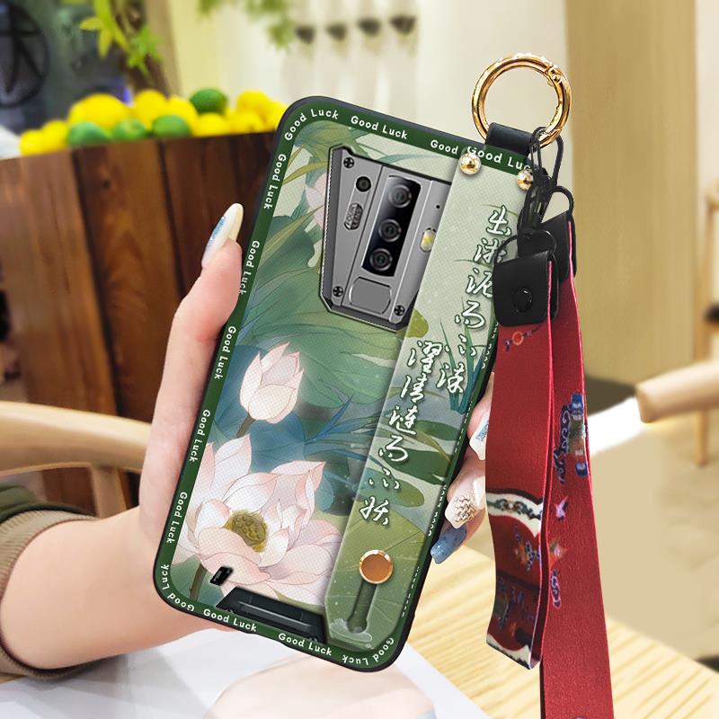 Phone Holder Anti-dust Phone Case For Blackview BV6900 Kickstand Ring Lanyard Durable Dirt-resistant Wristband Soft Case