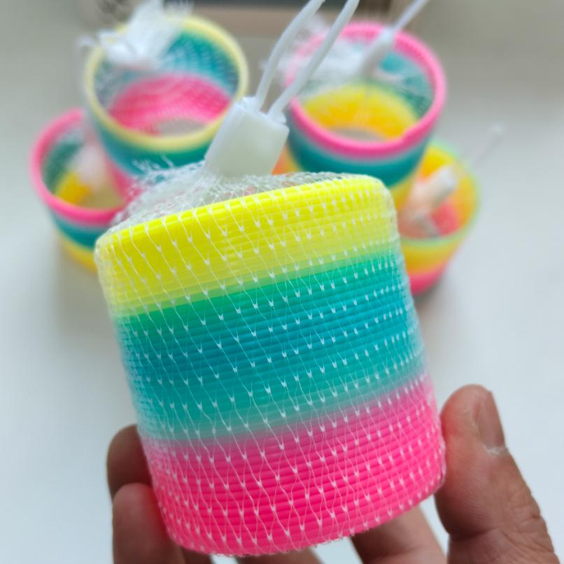 Mini Smiley Face Rainbow Spring Toy 3.2x3.5CM for Children