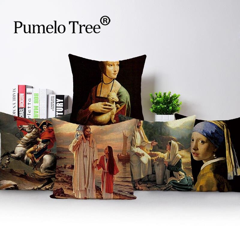 Satın alın Old Fashioned Cushion Cover Retro Characters Decoration