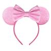 Silver Shinny Mouse Ears Headband For Girls Shinny Sequin Bow Hairband Festival Party Cosplay DIY Hair Accessories