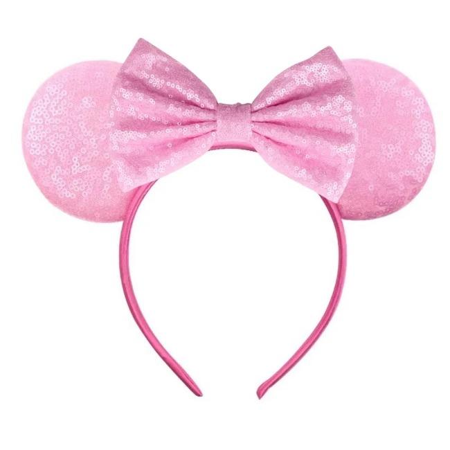Silver Shinny Mouse Ears Headband For Girls Shinny Sequin Bow Hairband Festival Party Cosplay DIY Hair Accessories