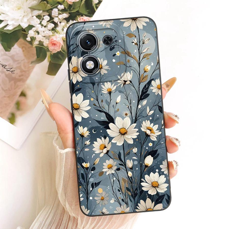 For Honor X70i X 70i 5G Case Luxury Flower Bow Painted Cover Case for HonorX70i ABR-AN00 Silicone Casing Shell Back Cover