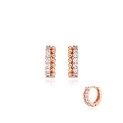 Silver Ribbon Cubic One-Touch Earrings Sc24B16T