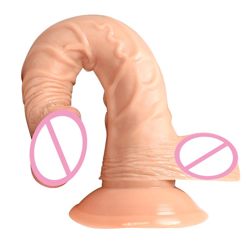 Masturbador feminino adulto tipo lobo-cão curvo - Pênis falso realista, entrega discreta.