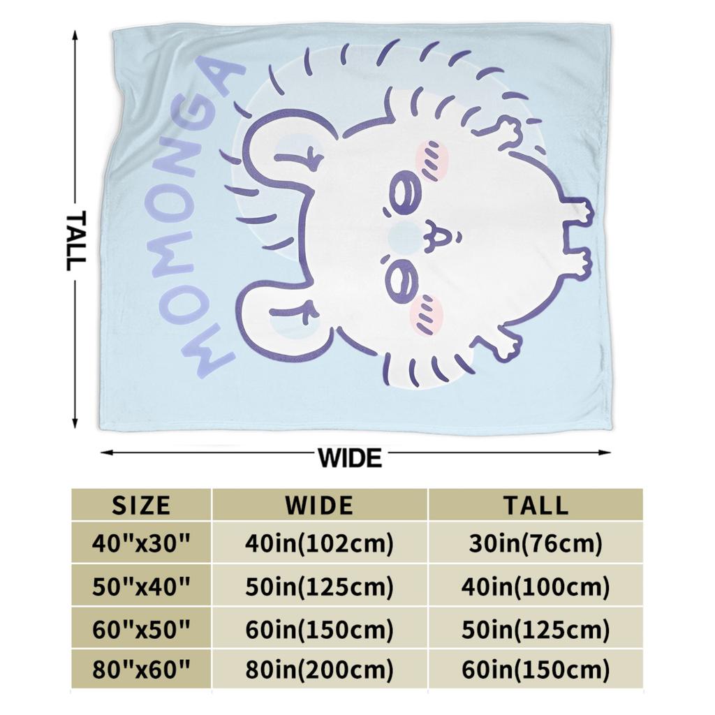 C-Chiikawaa White Momonga Blankets Fleece Spring/Autumn  Multi-function Super Warm Throw Blankets for Bedding Couch Rug Piece