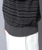 Nano Universe Mercerized Cotton Ribbed Striped Crew Neck Size Pattern Knit, Men's, M, 361, 2, 668-5222220