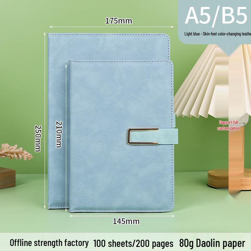 Personalized A5 Notebook Gift Set with Custom Logo for Business Meetings A5 (14.5x21cm) светло-синий